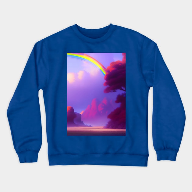 RAINBOW ON SUMMER DAY WITH LILAC CLOUDS Crewneck Sweatshirt by sailorsam1805